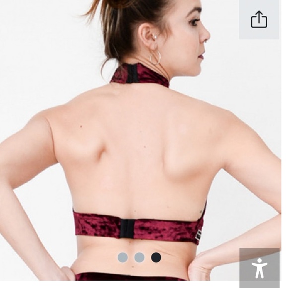 Like new Pole Wear Paradise Chick red velvet halter neck pole top - Picture 3 of 8